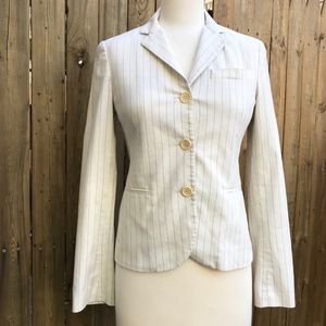 Theory Cream Pinstripe Blazer Size 4